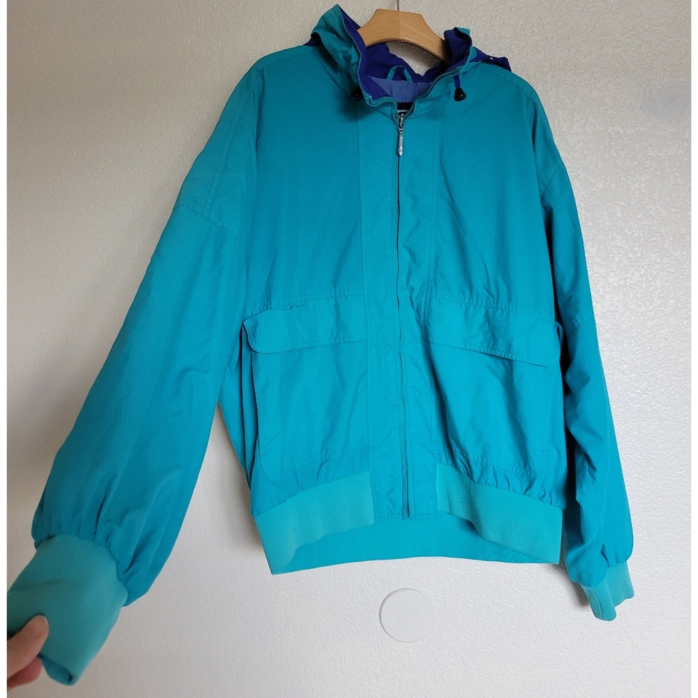 VNT Pacific Trail colorblock mens jacket size Large with hidden hood blue